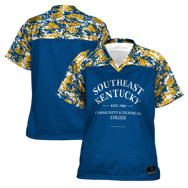 Southeast Kentucky Community & Technical College ProSphere Women's Camo Football Jersey - Blue - Lynsiley