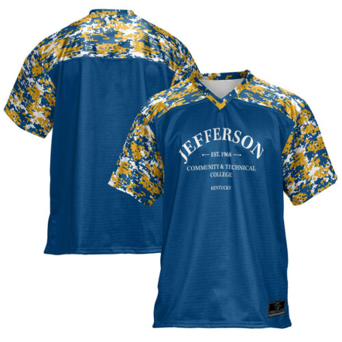 Jefferson Community and Technical College ProSphere Youth Camo Football Jersey - Blue - Lynsiley