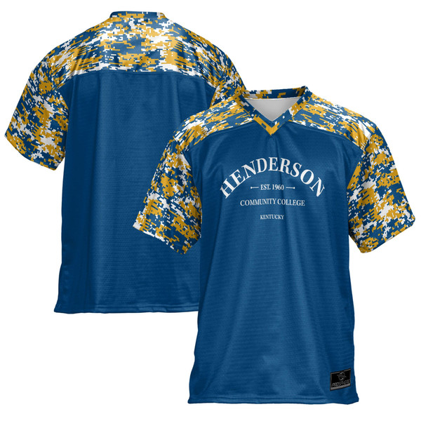 Henderson Community College ProSphere Youth Camo Football Jersey - Blue - Lynsiley