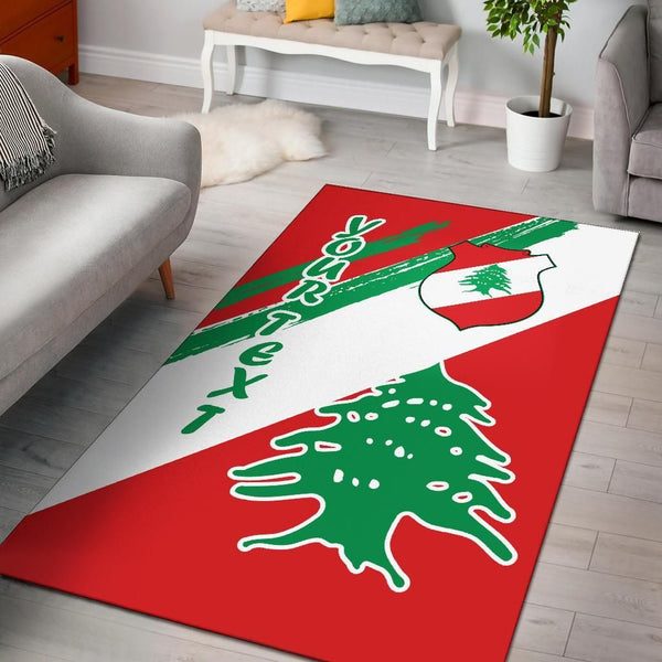 Lebanon Personalised Area Rug - Lebanon Flag Polygon - Lynsiley