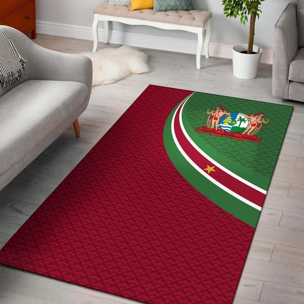 Suriname Area Rug Suriname Coat Of Arms and Flag Color - Lynsiley