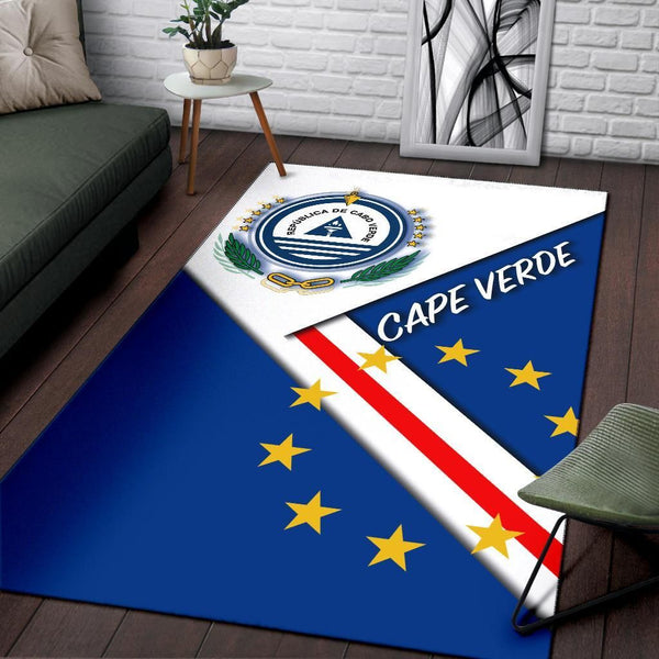 Cape Verde Area Rug - Flag With Coat Of Arm - Lynsiley