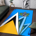 Saint Lucia Area Rug Flag With Coat Of Arms - Lynsiley