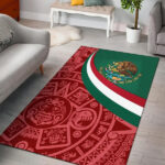 Mexico Area Rug Mexico Coat Of Arms With Aztec Patterns - Lynsiley