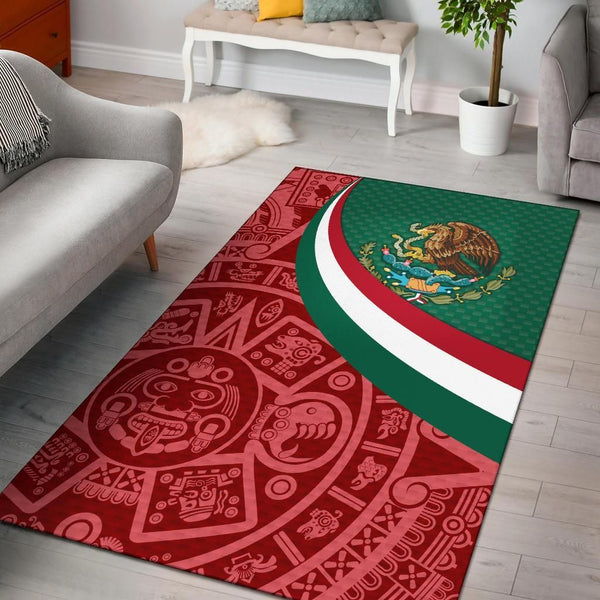 Mexico Area Rug Mexico Coat Of Arms With Aztec Patterns - Lynsiley