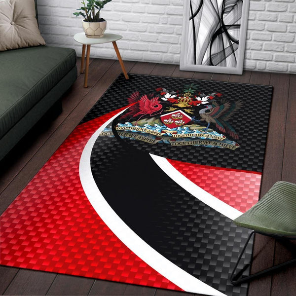 Trinidad and Tobago Area Rug Trinidad and Tobago Flag and Coat Of Arms - Lynsiley