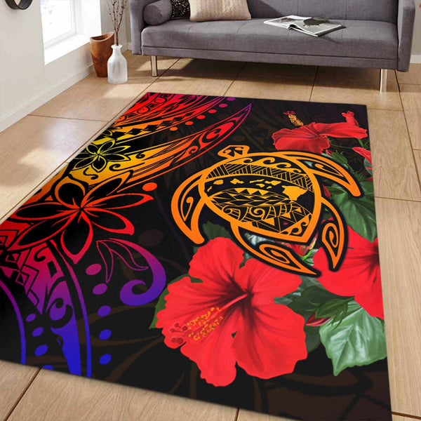 Polynesian Home Set Hawaii Turtle Ocean Area Rug - Lynsiley