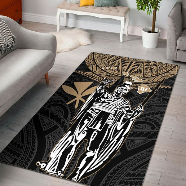 Hawaii King Kamehameha Area Rug - Gold Tribal - Lynsiley
