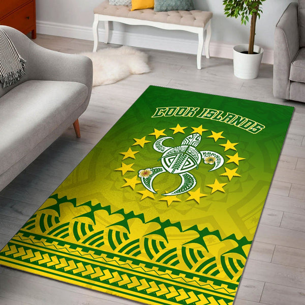 Cook Islands Turtle With Tribal Area Rug - Lynsiley