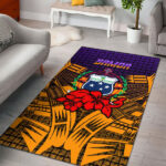 Samoa Area Rug Hibiscus With Tribal - Lynsiley