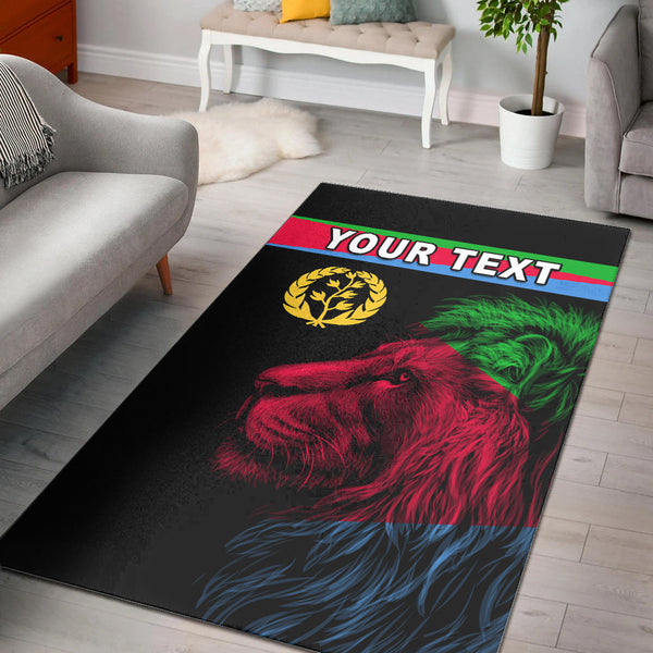 Custom Personalised Asmara Eritrean Area Rug Eritrea Lion Proud Olive Symbol - Lynsiley