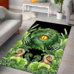 Eyes Dinosaur Area Rug Seashell and Fern  - Lynsiley