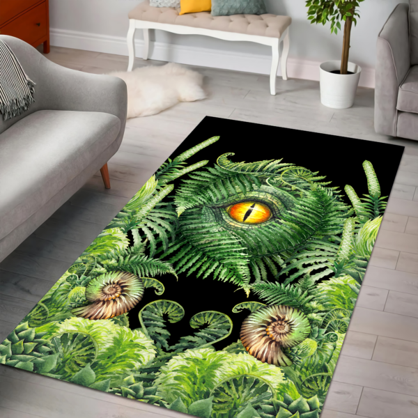 Eyes Dinosaur Area Rug Seashell and Fern  - Lynsiley
