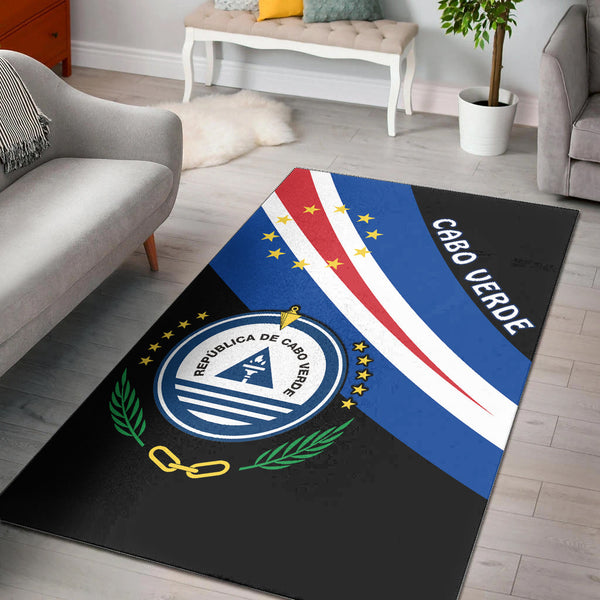Cape Verde Area Rug Flag Version Black - Lynsiley