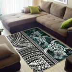 Polynesian Area Rug Turtle With Ethnic Motives and Floral Elements0 - Lynsiley