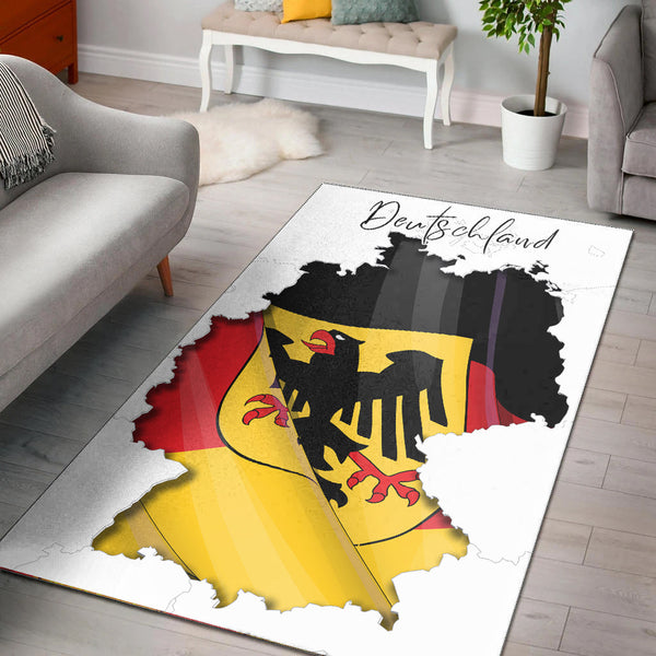 Germany Area Rug Grunge Deutschland Map and Coat Of Arms Ver.01 - Lynsiley