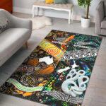 New Zealand Maori Aotearoa and Australia Aboriginal Area Rug Together Paua Shell - Lynsiley