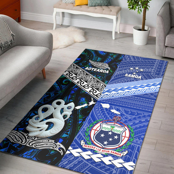 New Zealand and Samoa Area Rug Together Blue - Lynsiley