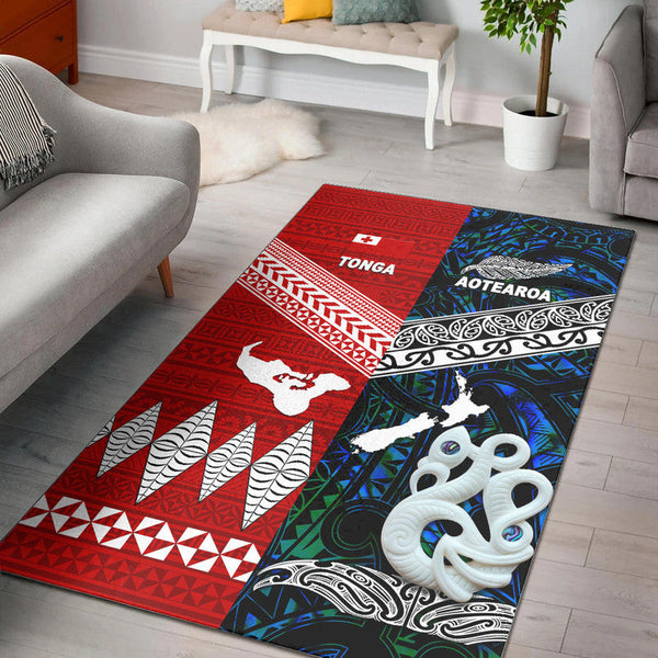 New Zealand and Tonga Area Rug Together Blue - Lynsiley