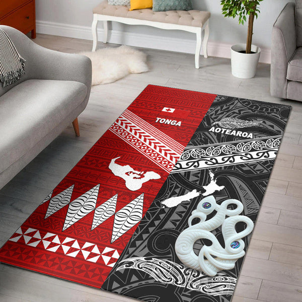 New Zealand and Tonga Area Rug Together Black - Lynsiley