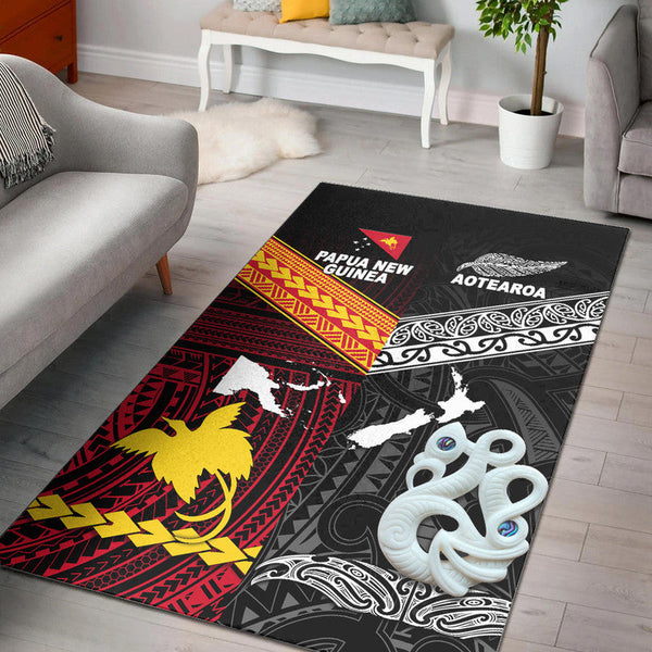 New Zealand and Papua New Guinea Area Rug Together Black - Lynsiley