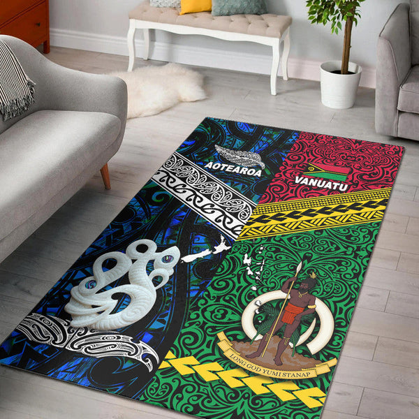 New Zealand and Vanuatu Area Rug Together Blue - Lynsiley