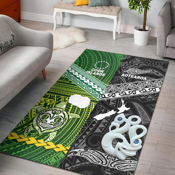 New Zealand and Cook Islands Area Rug Together Black - Lynsiley