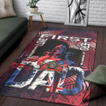 Custom Personalised Fathers Day - New Zealand Firefighter Dad Area Rug - Maori Pattern - Lynsiley
