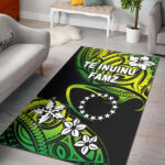 TE INUINU FAMZ Cook Islands Rugby Area Rug Unique Vibes Green - Lynsiley