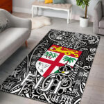 Fiji Area Rug Tapa Patterns White And Black Style - Lynsiley
