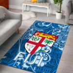 Fiji Area Rug Tapa Patterns Blue Style - Lynsiley