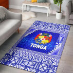 Tonga Coat Of Arms Area Rugs Simplified Version Blue - Lynsiley