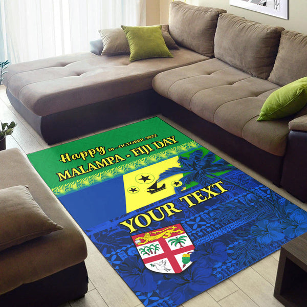 Custom Personalised Malampa Fiji Day Area Rug Vanuatu Polynesia mix Flowers - Lynsiley
