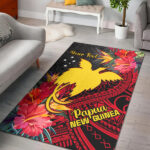 Custom Personalised Papua New Guinea Area Rug Bird of Paradise Ver.02 - Lynsiley