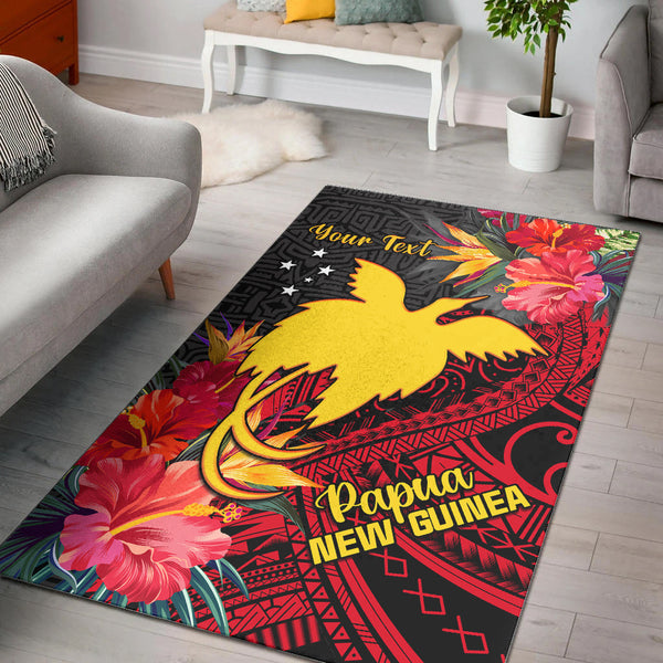 Custom Personalised Papua New Guinea Area Rug Bird of Paradise Ver.02 - Lynsiley