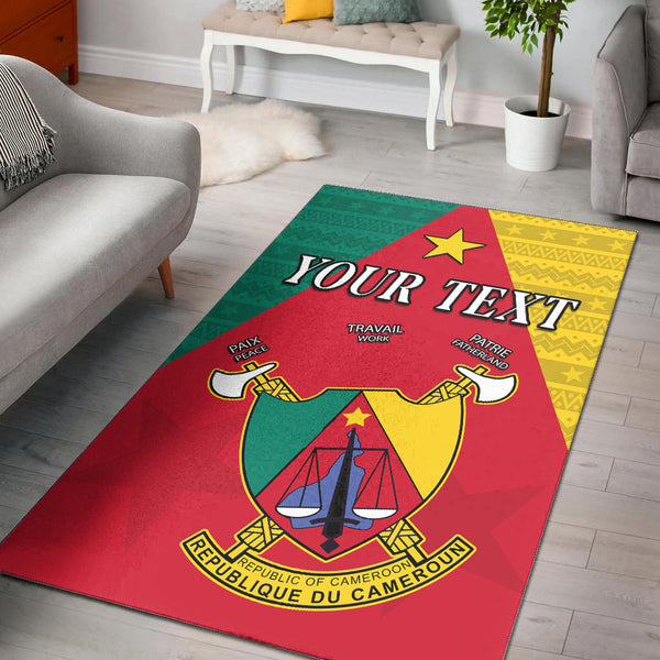 Custom Personalised Cameroon Area Rug Independence Day Cameroonians Pattern - Lynsiley