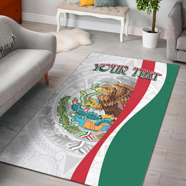 Custom Personalised Mexico Area Rug Mexican Eagles Aztec Pattern - Lynsiley