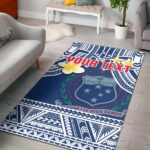 Custom Personalised Samoa Area Rug Samoan Plumeria Flowers Mix Polynesian Pattern - Lynsiley