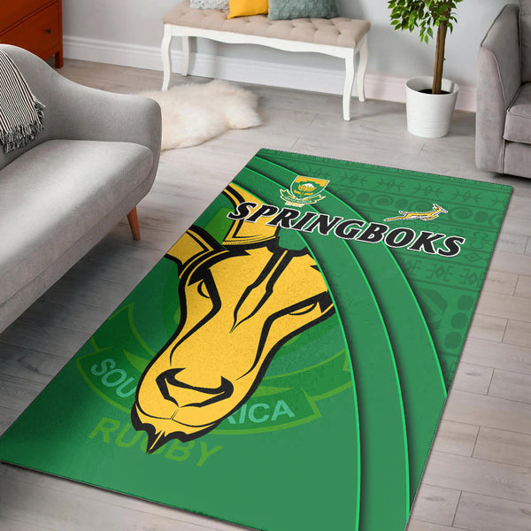 South Africa Rugby Area Rug Bokke Springbok With African Pattern Stronger Together - Lynsiley
