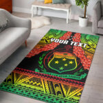 Custom Personalised Samoa Rugby Area Rug Teuila Torch Ginger Gradient Style - Lynsiley