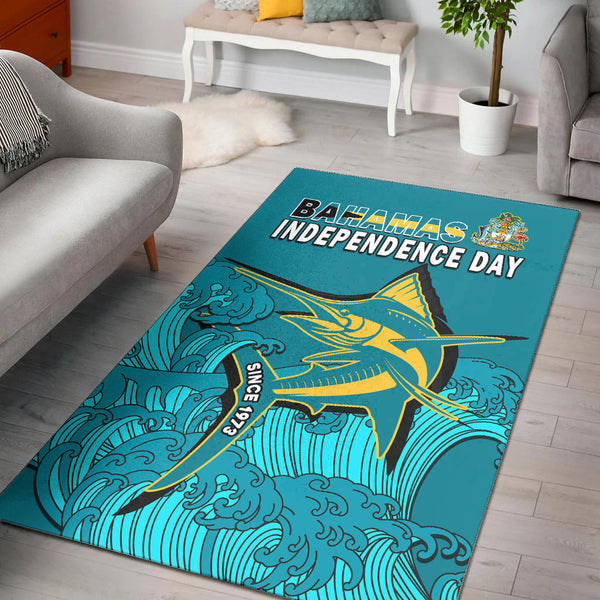 Bahamas Independence Day Area Rug Blue Marlin Since 1973 Style - Lynsiley