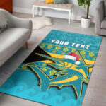 Custom Personalised Bahamas Area Rug Bahamian Blue Marlin Merry Chirstmas - Lynsiley