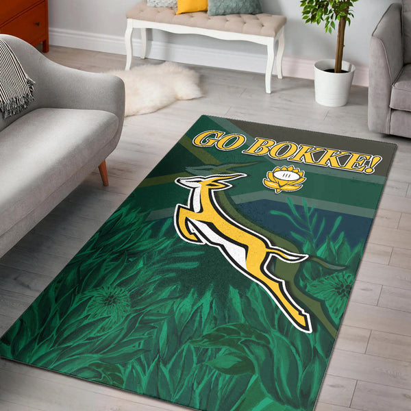 South Africa Rugby Area Rug Springboks King Protea Go Bokke - Lynsiley