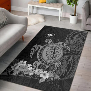 Hawaii Polynesian Area Rug Gray Sea Turtles Hawaiian - Lynsiley