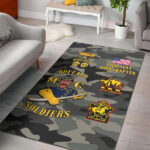 Custom Text and Chapter Buffalo Soldiers Area Rug Camouflage Unique - Lynsiley