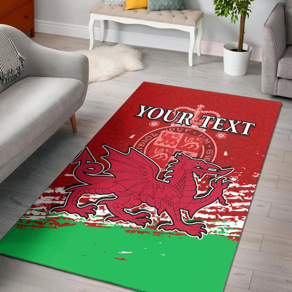 Custom Personalised Wales Football 2022 Area Rug Come On CYMRU The Red Wall - Lynsiley