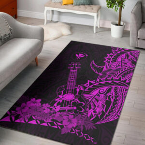 Hawaii Polynesian Area Rug Ukulele Purple - Lynsiley