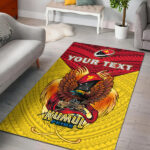 Custom Personalised Papua New Guinea Rugby Kumul Pride Area Rug - Lynsiley