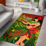 Custom Personalised Hawaii Hula Girl Reggae Area Rug - Lynsiley