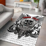 Custom Personalised Viking Vegvisir Odin With Huginn And Muninn Area Rug - Lynsiley